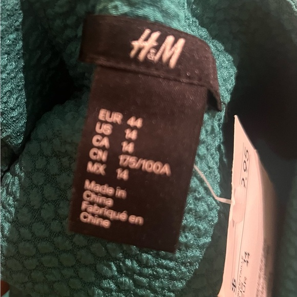 H&M Size 14 Midi Green Short Sleeve Dress - Picture 5 of 6